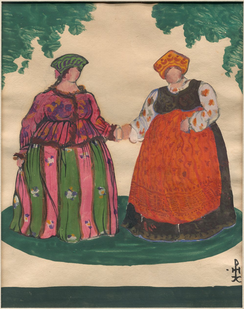 Diseño de vestuario para la ópera "El cuento del zar Saltán" de Rimsky-Korsakov, 1919 de Nicholas Roerich