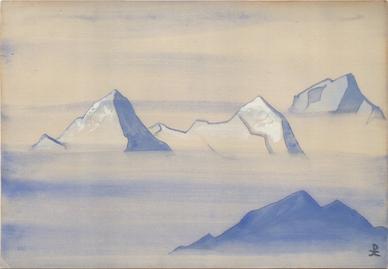 Himalayas, hoja de álbum, 1934 de Nicholas Roerich