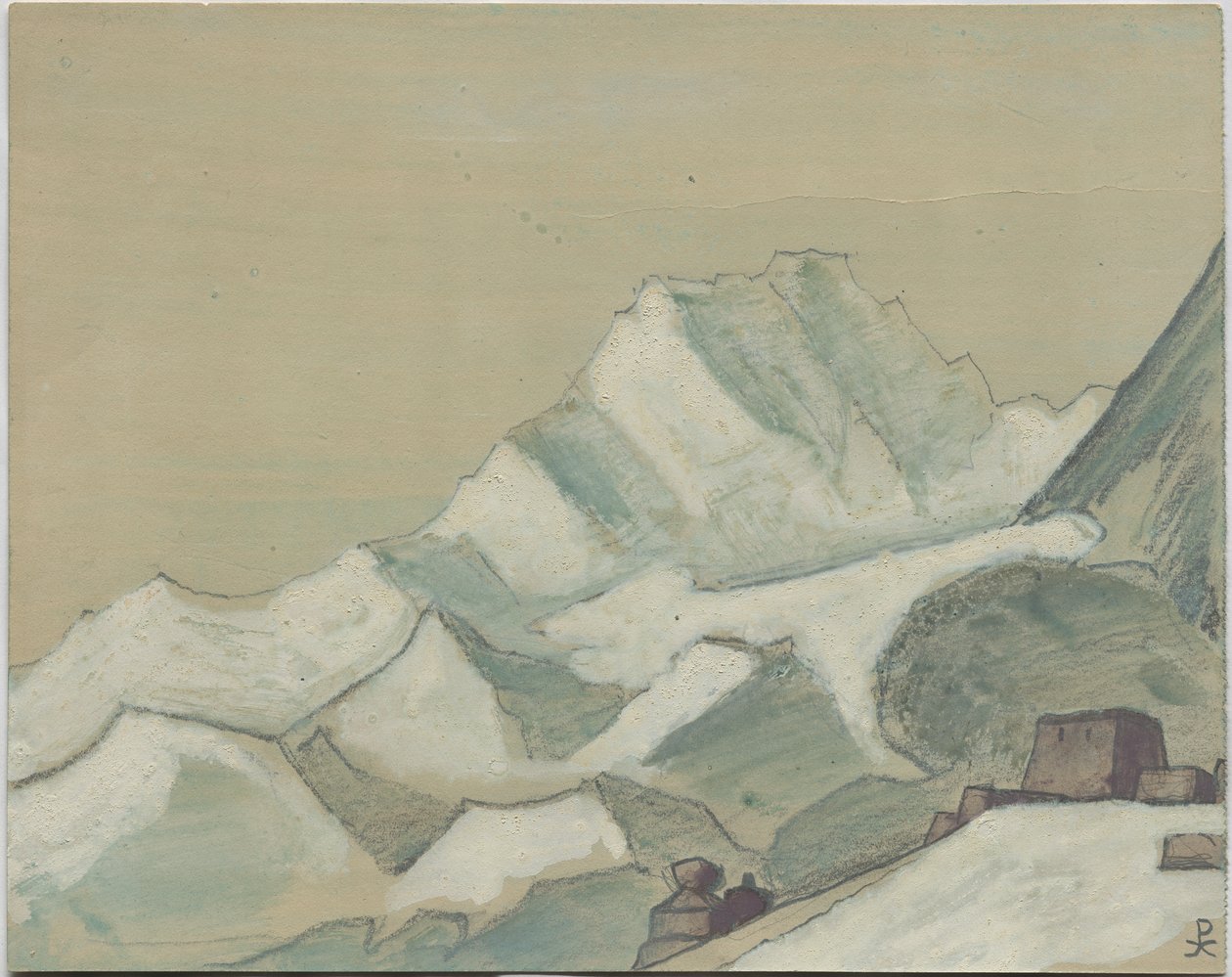 Himalayas más allá de las nubes, boceto, 1933 de Nicholas Roerich