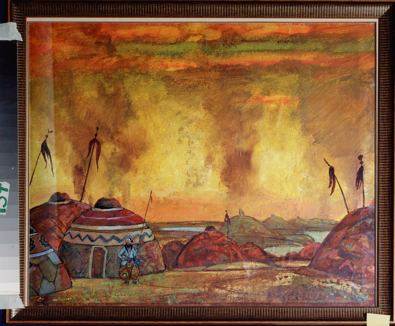 El campo de Polovtsien (o Couman, Kouman). Decoración preparatoria para la ópera ""Prince Igor"" de Alexandre Borodin (Borodin) (1833-1887). Obra de Nicolas (Nicholas) Roerich (1874-1947), témpera sobre papel de Nicholas Roerich