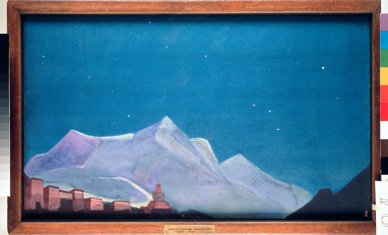 El monasterio real de Hemis, en el Tíbet. (Budismo) Pintura de Nicolas (Nicholas) Roerich (1874-1947), témpera sobre lienzo de Nicholas Roerich