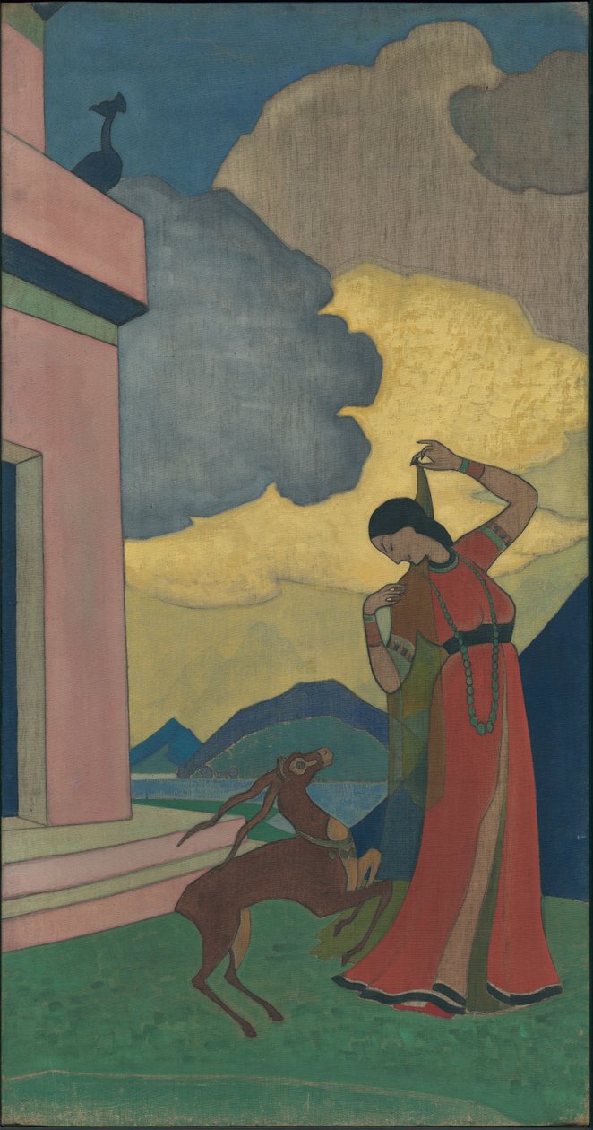 Canción de la mañana, panel decorativo, serie "Sueños de sabiduría", 1920 de Nicholas Roerich