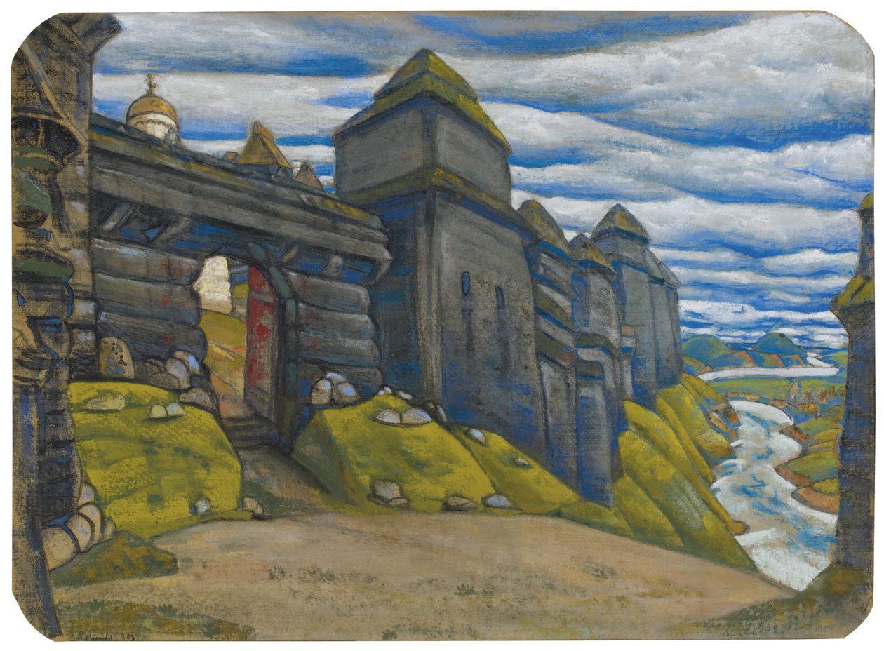 Diseño escénico para la ópera Príncipe Igor de A. Borodin de Nikolai Konstantinowitsch Roerich