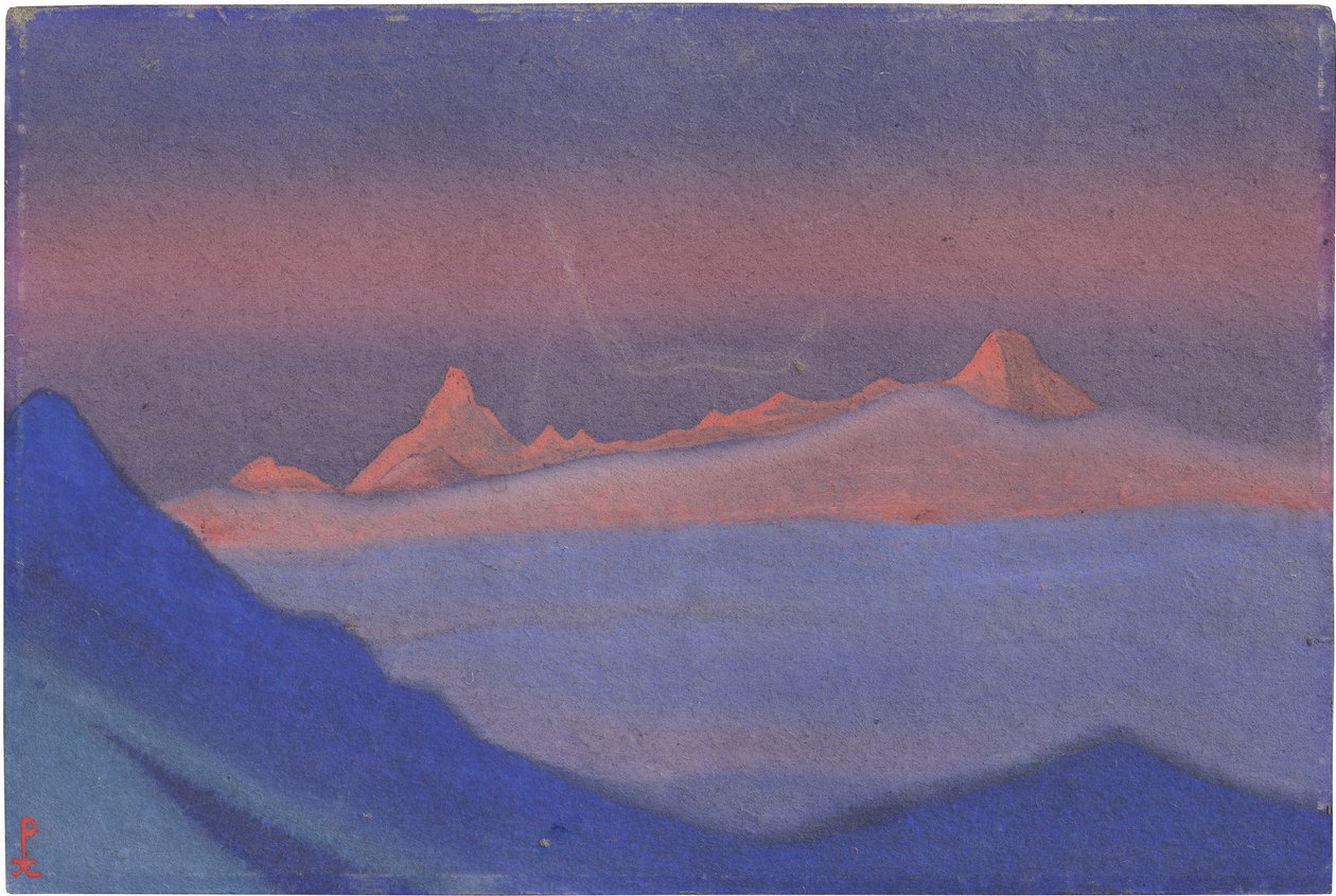 Tangla La par Roerich, Nicolás (1874-1947). Témpera sobre cartón, medidas : 30,5x45,7 de Nicholas Roerich