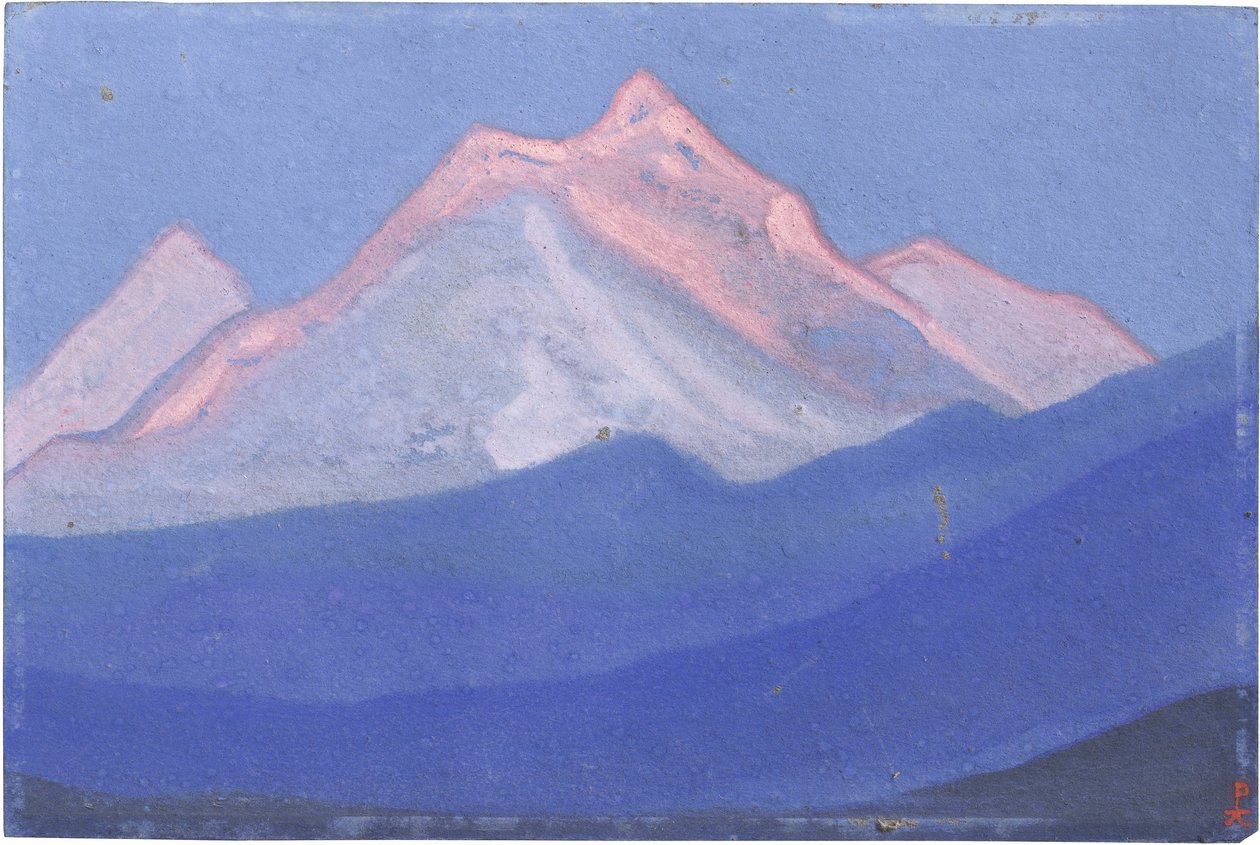 El Himalaya por Roerich, Nicholas (1874-1947). Témpera sobre cartón, medidas : 30,5x45,7 de Nicholas Roerich