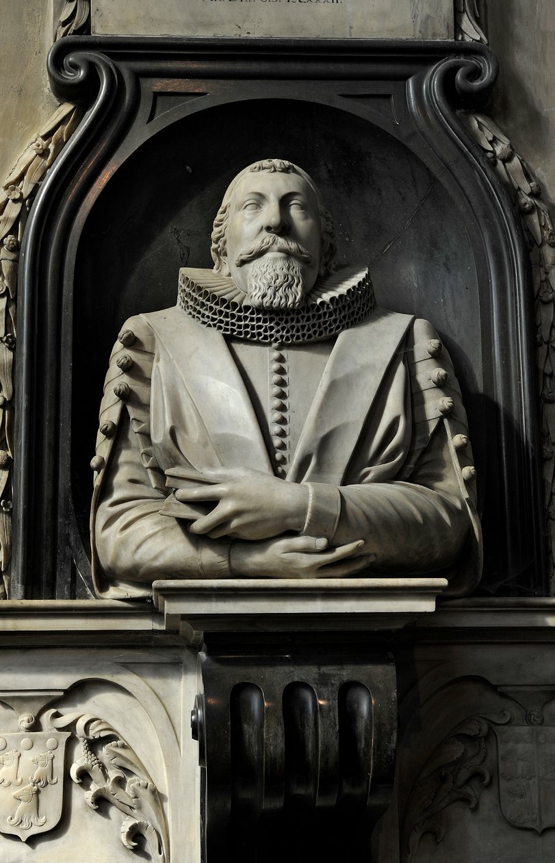 Memorial a Hugo Barker, 1632 de Nicholas Stone