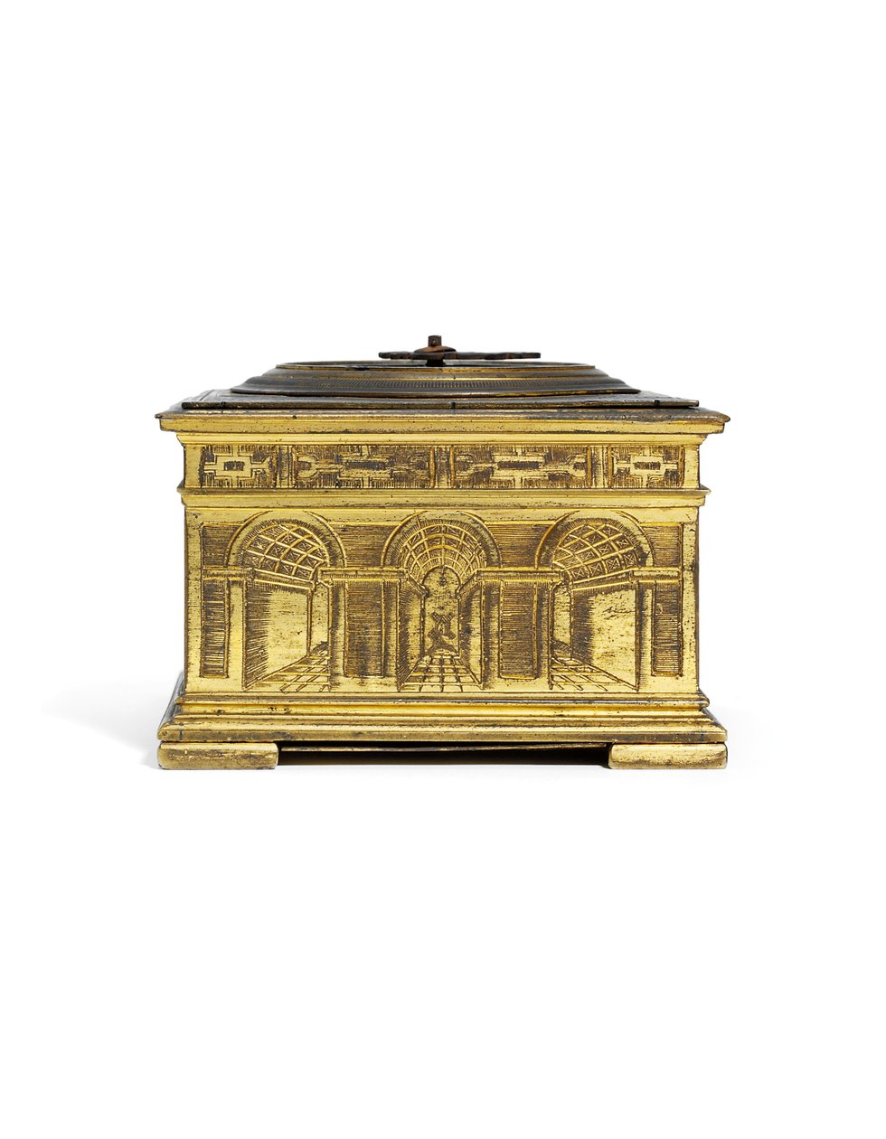 Reloj de mesa horizontal grabado de Isabel I, c.1590-1600 de Nicholas Vallin