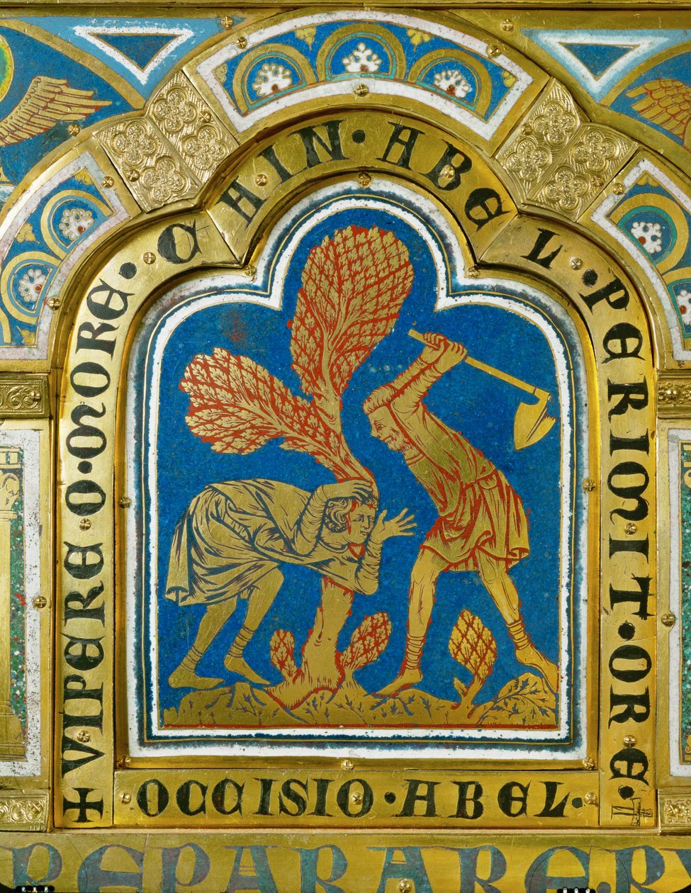 Caín mata a Abel ... (esmalte sobre cobre dorado) de Nicholas of Verdun