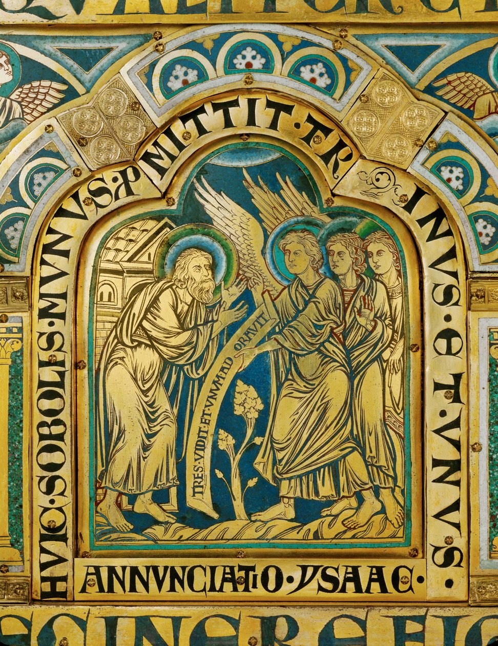 Los tres ángeles visitan a Abraham ... de Nicholas of Verdun