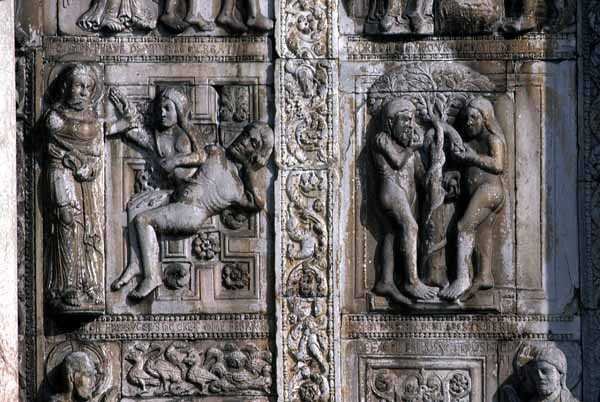 Detalle del lado sur del pórtico oeste, c.1120-38 de Nicholaus