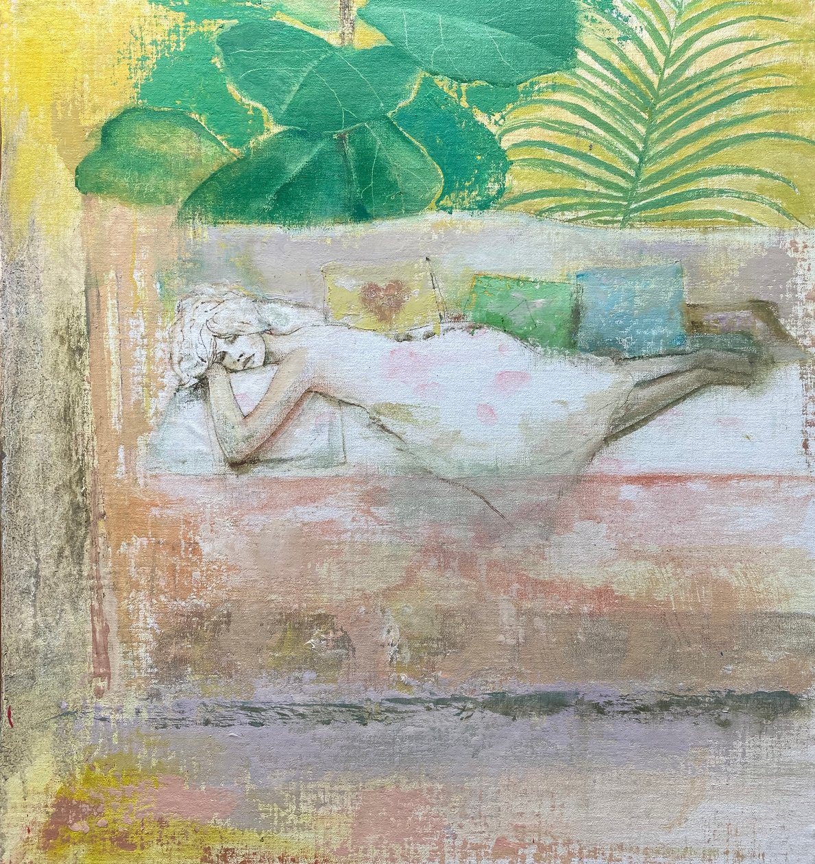 Daybed, 2022-23 (óleo sobre tabla) de Nick Williams