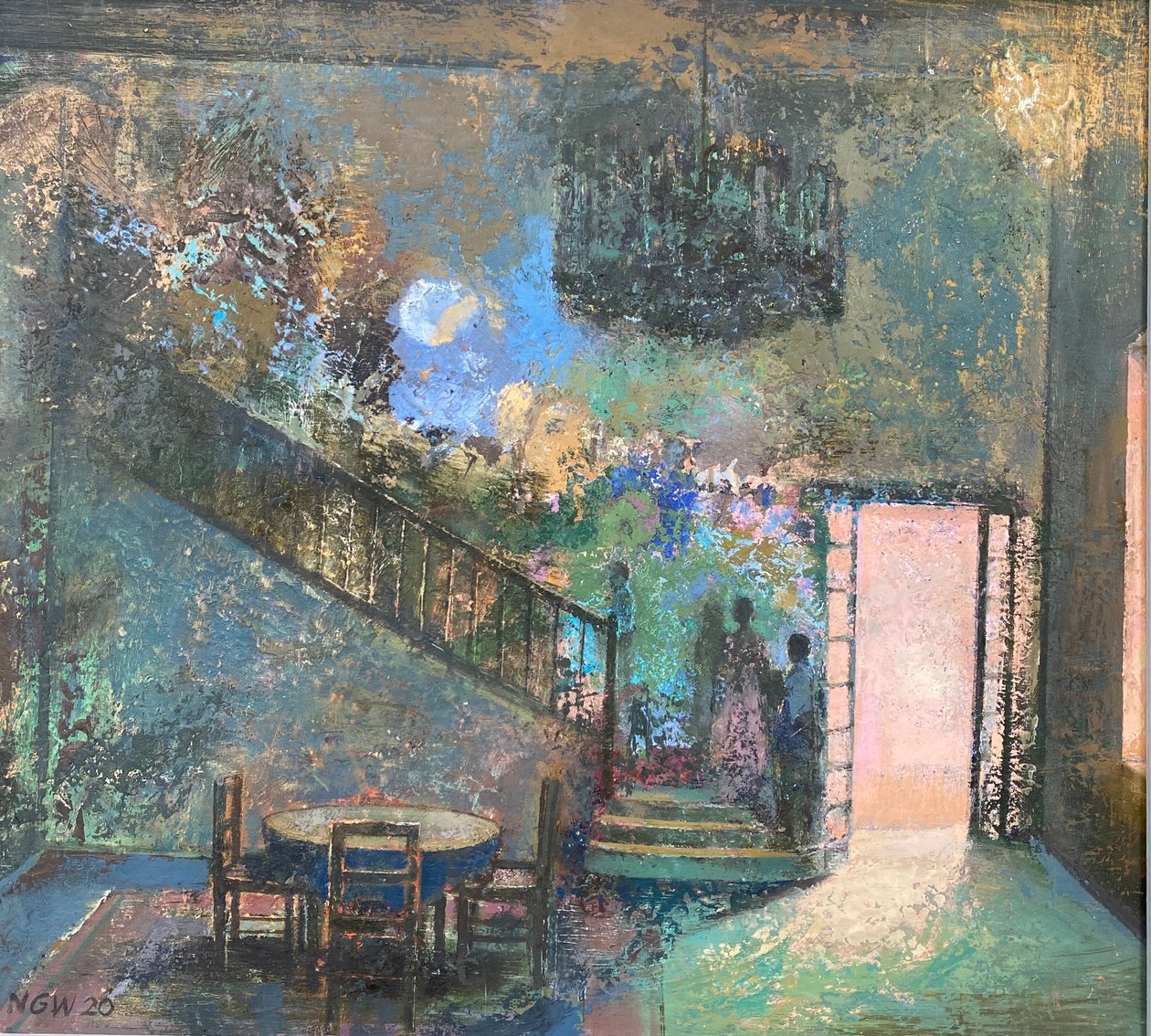 Luna llena, 2019-23 (óleo sobre tabla) de Nick Williams