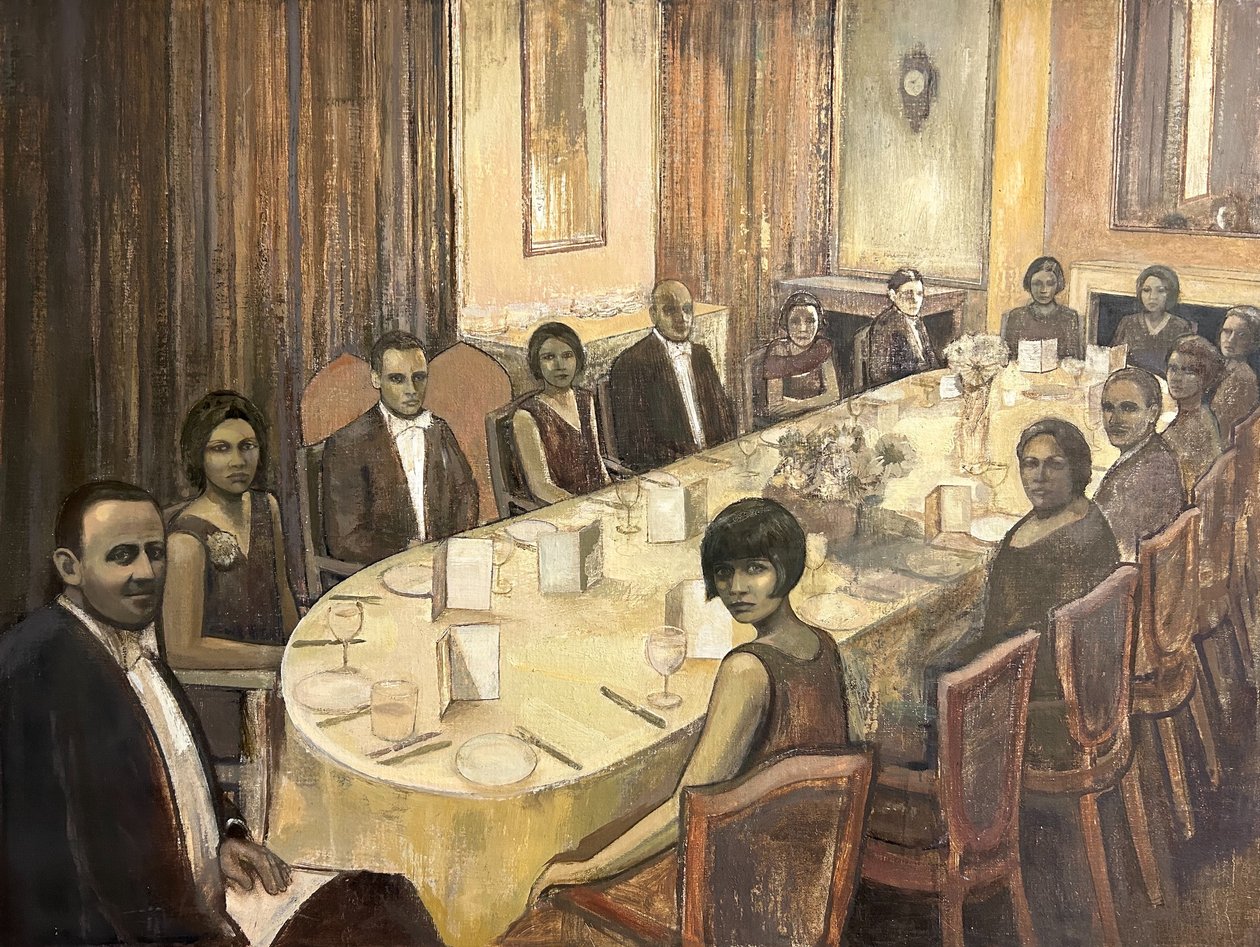 Bodas de oro, 2022-23 (óleo sobre tabla) de Nick Williams