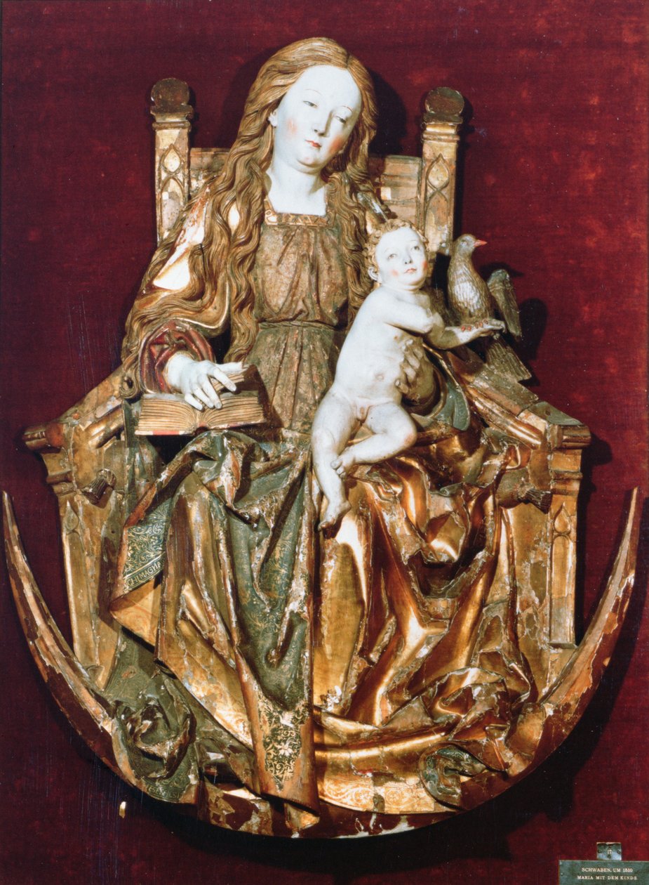 Madonna y Niño Entronizados sobre una luna creciente, c.1510 de Niclaus the Elder attr. to Weckman