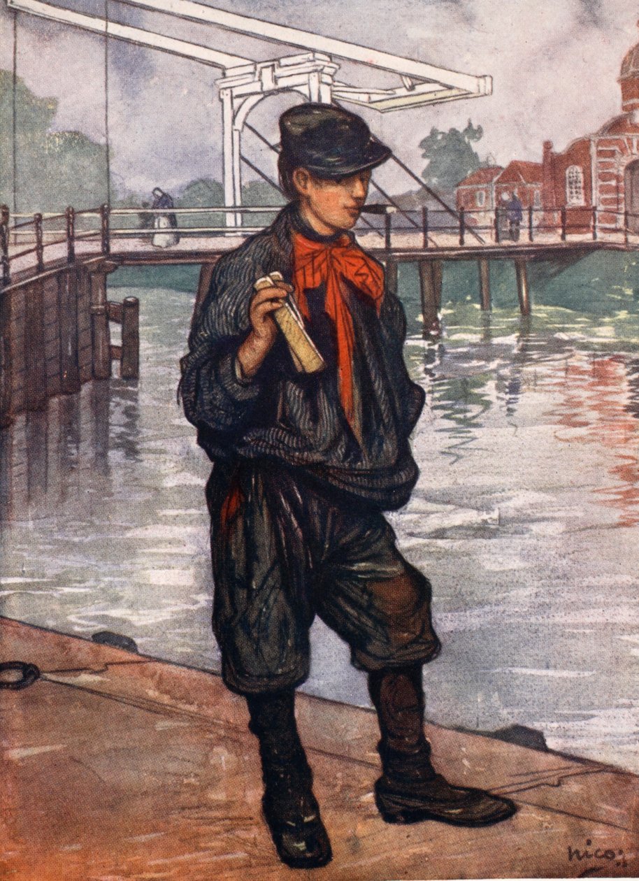 Una calle de Ámsterdam: Niño con matracas, 1904 de Nico Jungman