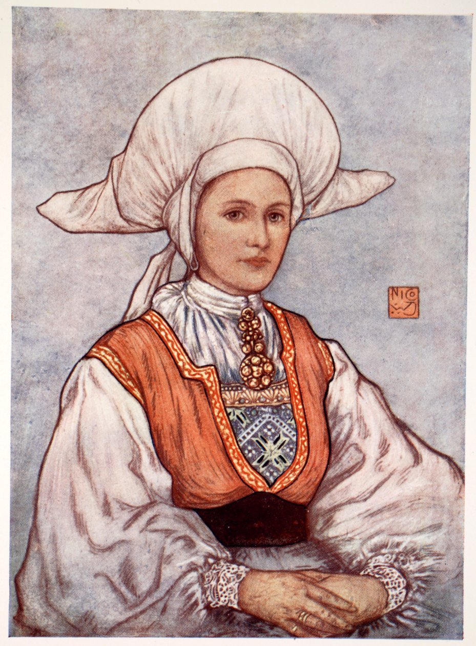 Gorra blanca usada en el distrito de Bergen, 1905 de Nico Jungman