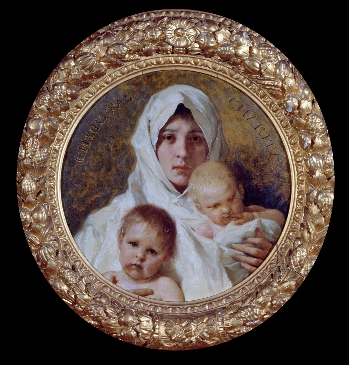 Alegoría de la caridad Mujer con dos niños de Nicolo Barabino
