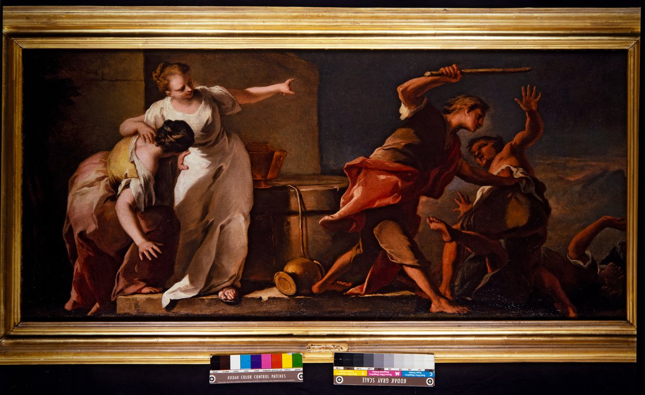 Moisés e hija de Jerusalén (lienzo) de Nicolò Grassi
