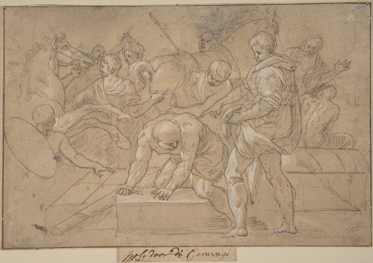 Escena histórica, estudio de composición para la Capilla de Guise, siglo XVI de Nicolò dell