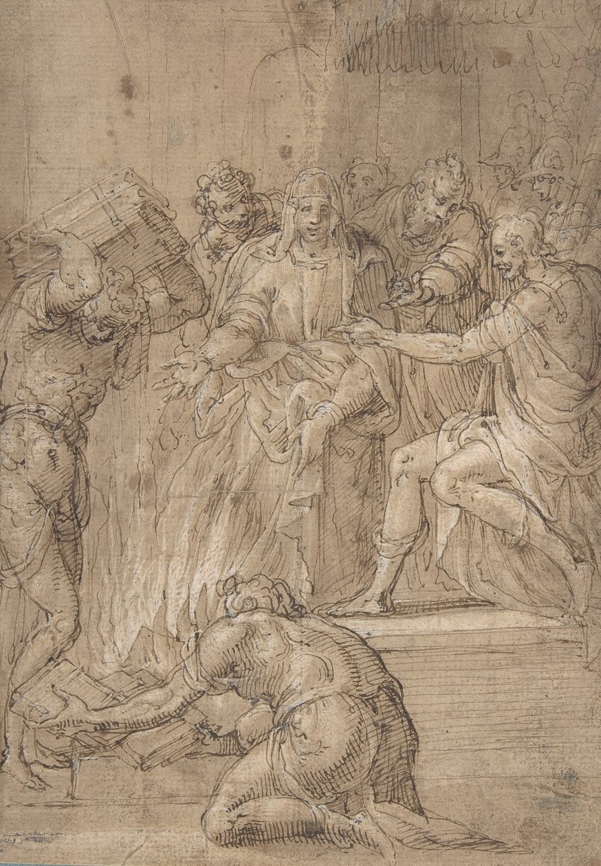La Sibila de Cumas ante Tarquino el Soberbio, siglo XVI de Nicolò dell