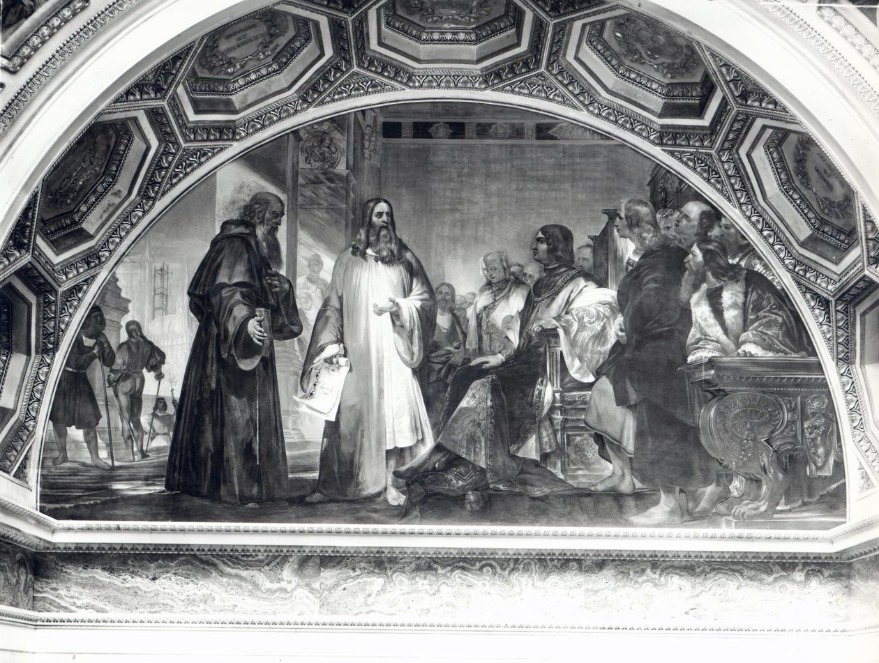 Leonardo da Vinci (1452-1519) en compañía de Lodovico Sforza (1452-1508), de la Galería Galileo de Nicola Cianfanelli
