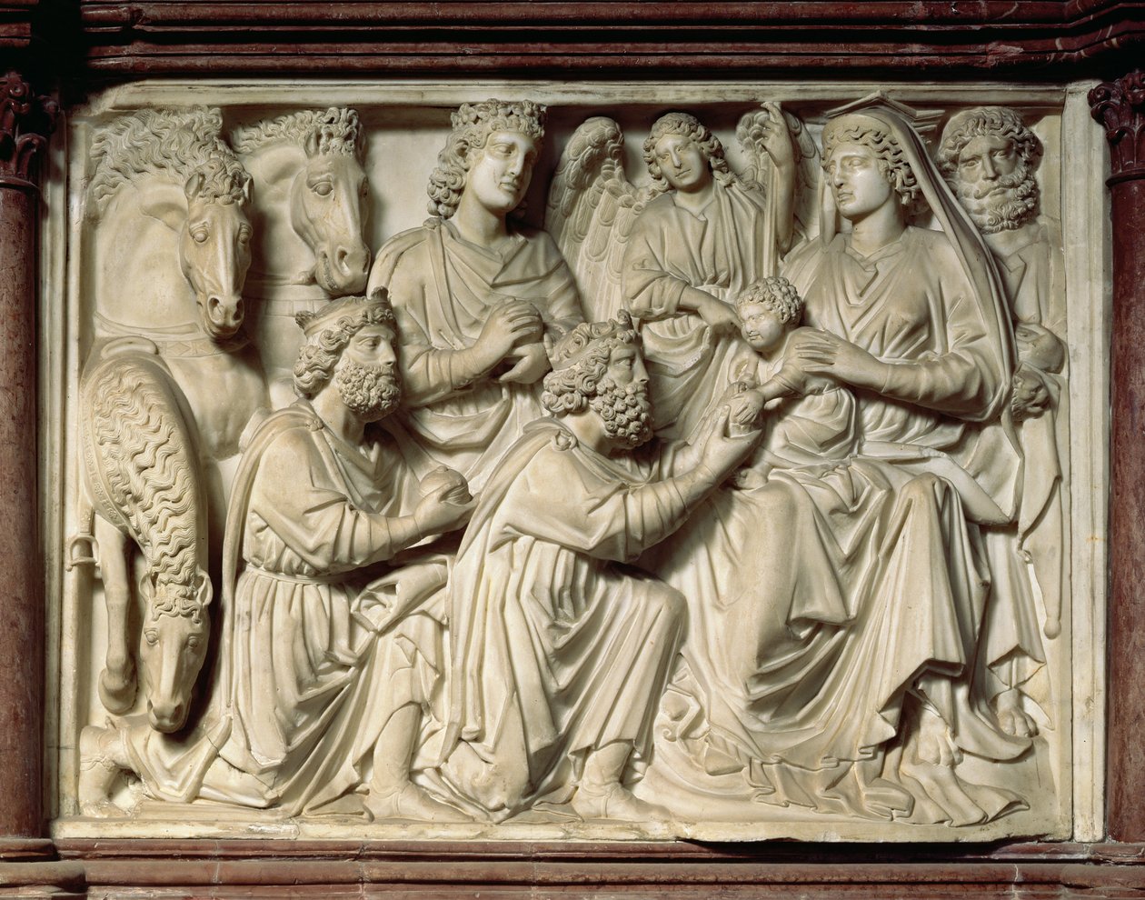 Relieve que representa la Adoración de los Magos del púlpito, 1260 de Nicola Pisano