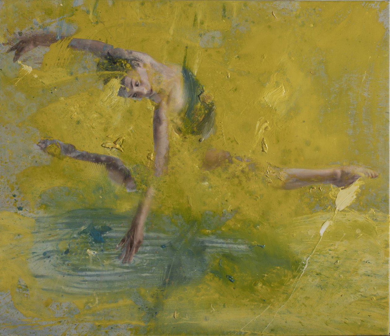 Bailarina en el mar, 2021 (óleo sobre lienzo) de Nicola Pucci
