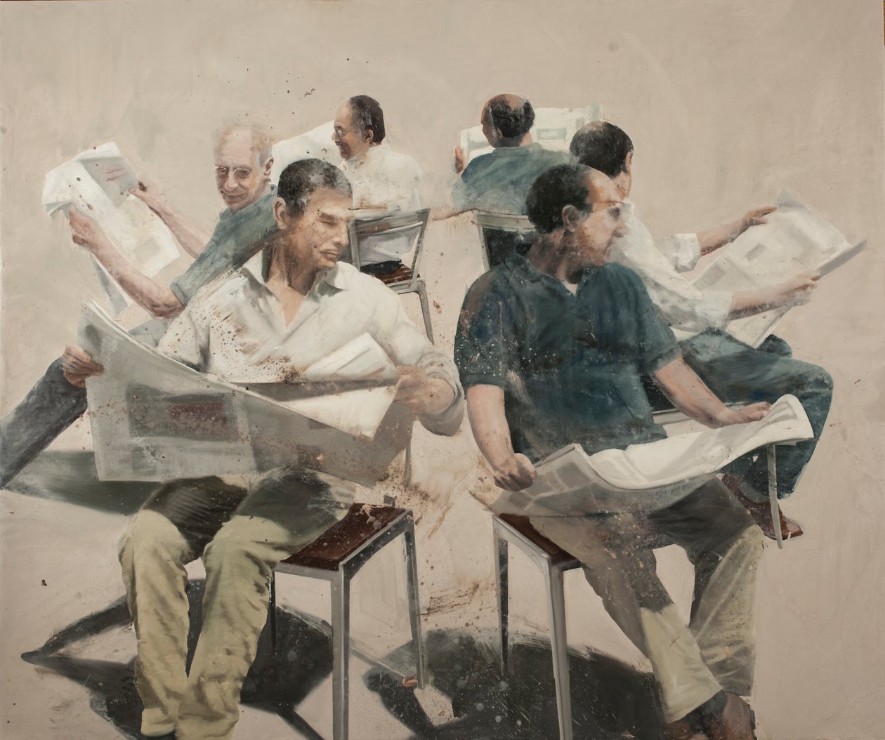 Lectura cotidiana, 2019 (óleo sobre lienzo) de Nicola Pucci