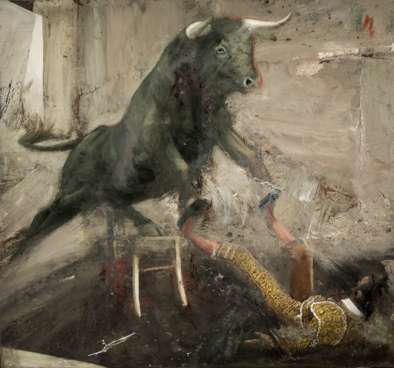Silla de toro y torero, 2017 (óleo sobre lienzo) de Nicola Pucci