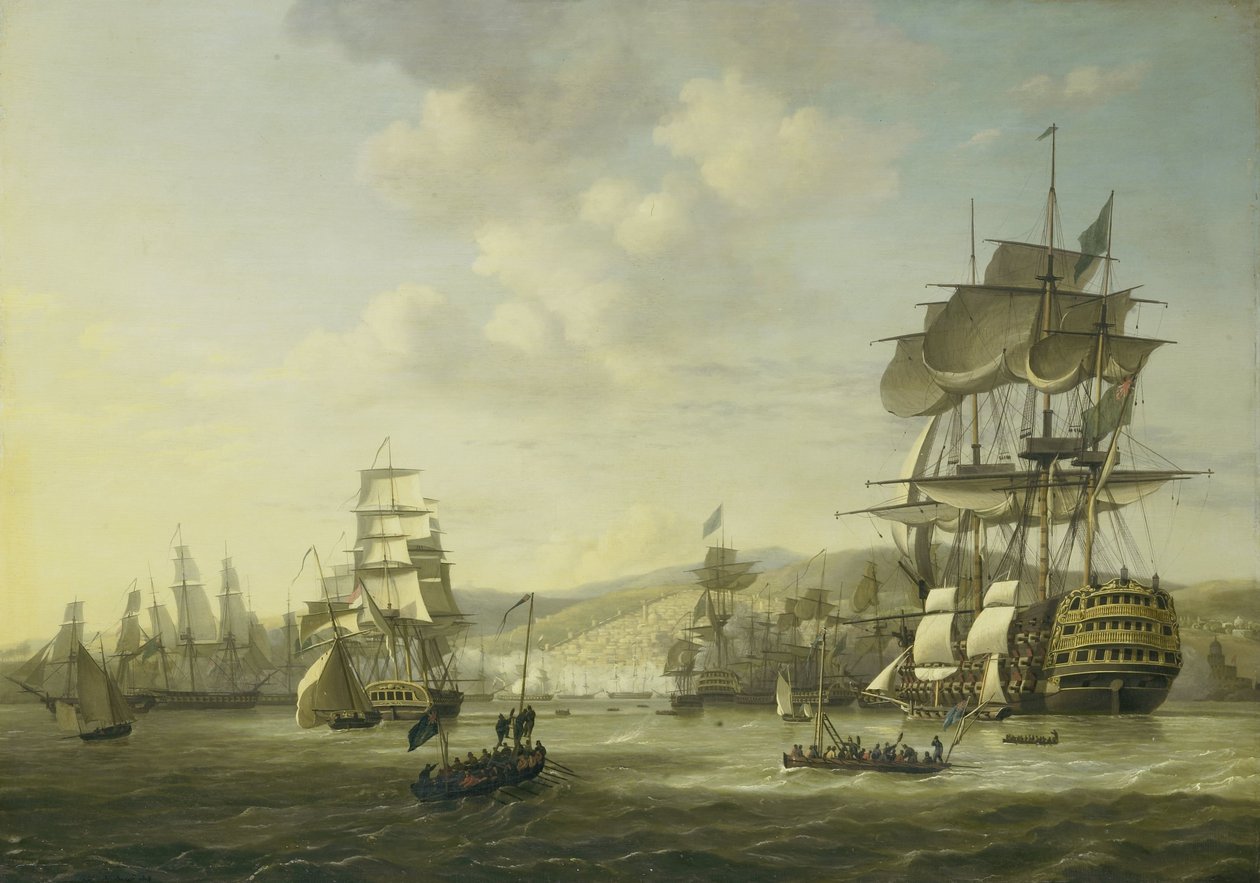 La flota anglo-holandesa en la bahía de Argel respaldando el ultimátum para liberar a los esclavos cristianos, 26 de agosto de 1816
Cuatro episodios durante la presencia de la flota anglo-holandesa en la bahía de Argel, del 26 al 27 de agosto de 1816 (tít de Nicolaas Baur