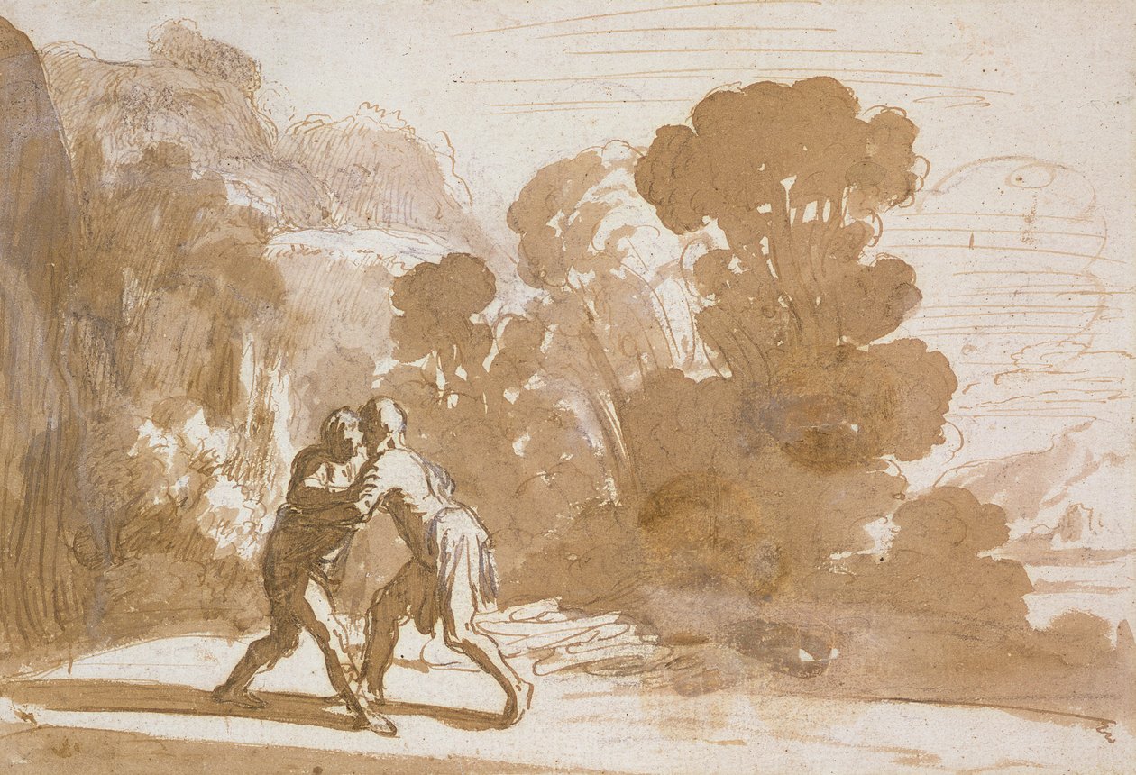 No.3192 Jacob luchando con un ángel, c.1605-10 de Nicolaes Cornelisz Moeyaert