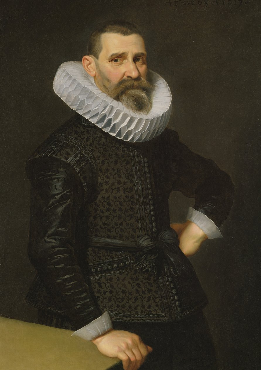 Retrato de un caballero con túnica negra y gorguera de Nicolaes Eliasz