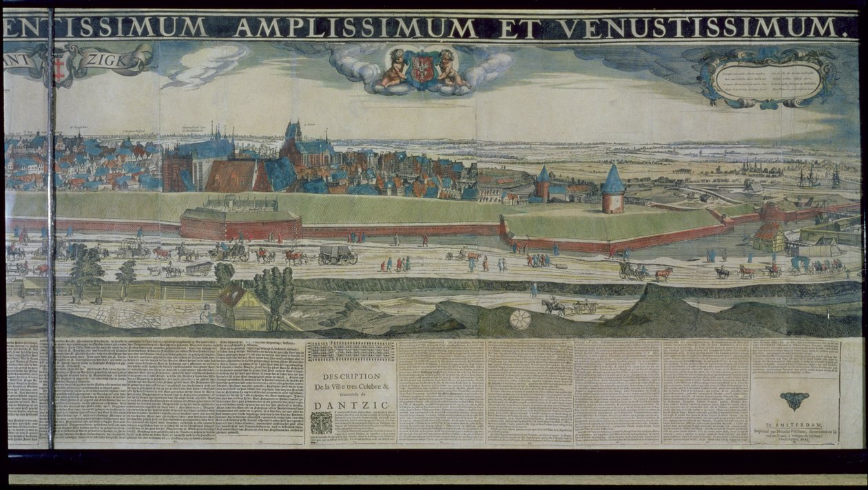 Panorama de Gdansk desde Biskupia Gorka, 1643 de Nicolaes Jansz Visscher