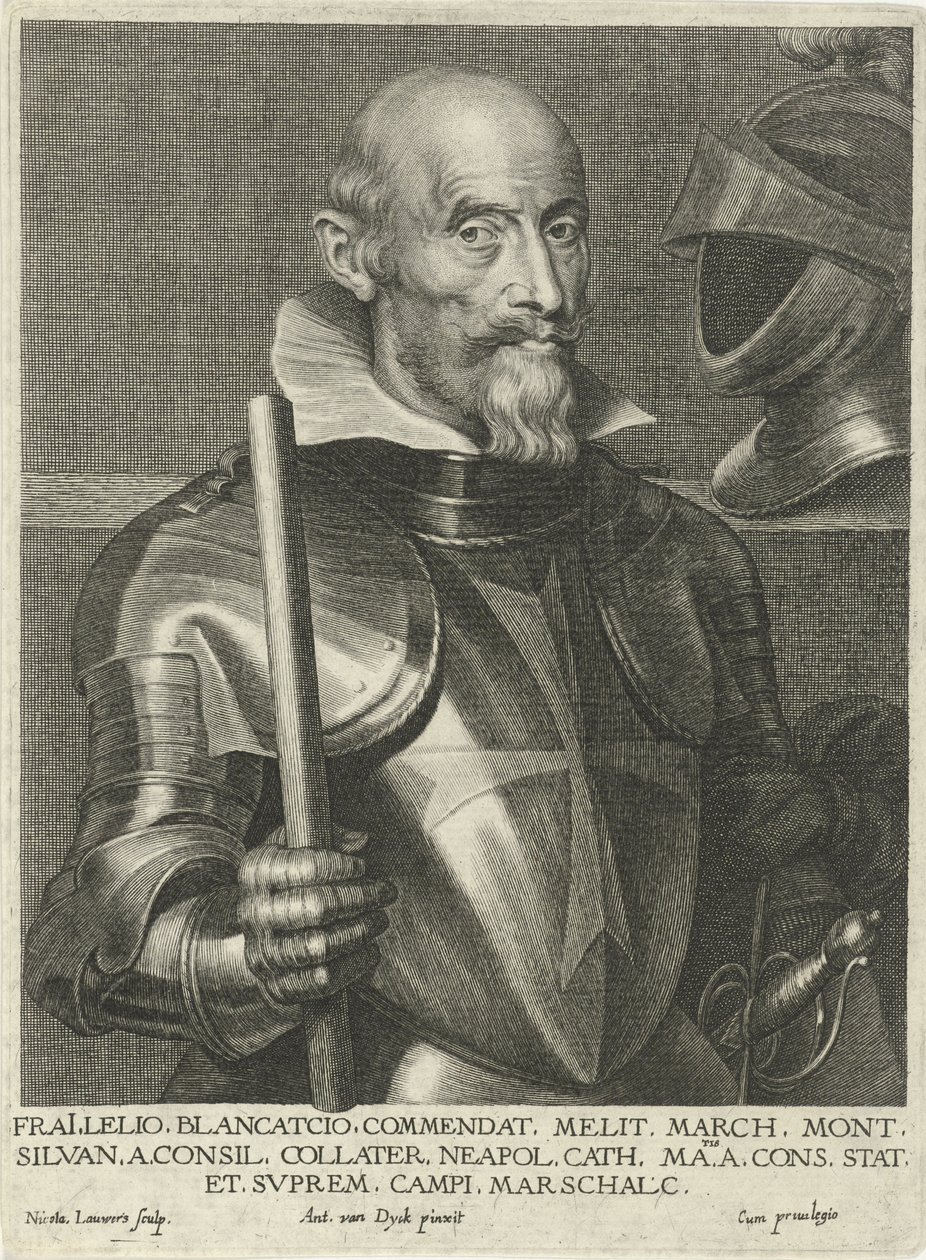 Retrato de Lelio Brancaccio, grabado por Nicolaes Lauwers después de Anthony van Dyck de Nicolaes Lauwers