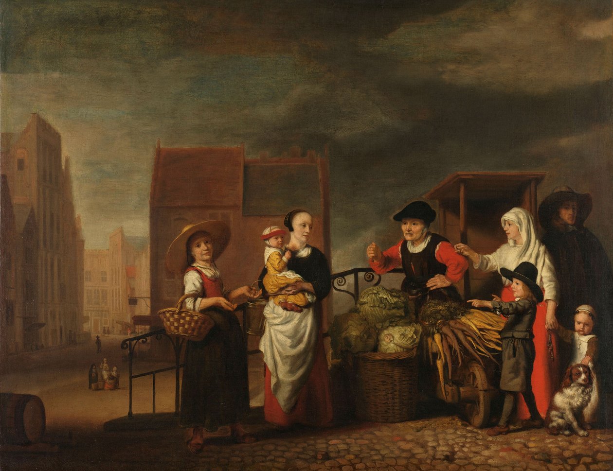 Mercado de vegetales de Nicolaes Maes