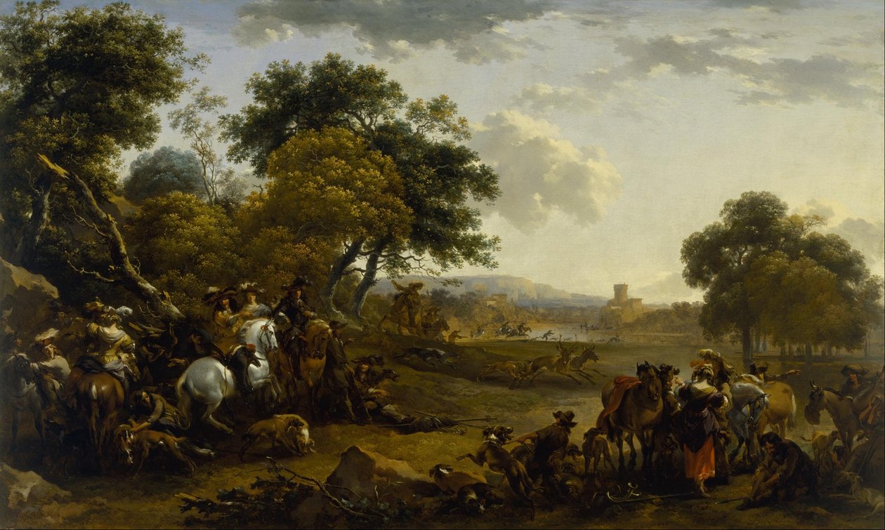 Paisaje con una Partida de Caza de Nicolaes Pietersz. Berchem