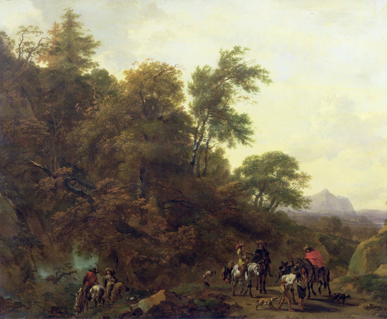 Paisaje Boscoso con Soldados Escoltando Prisioneros, 1656 de Nicolaes Pietersz. Berchem
