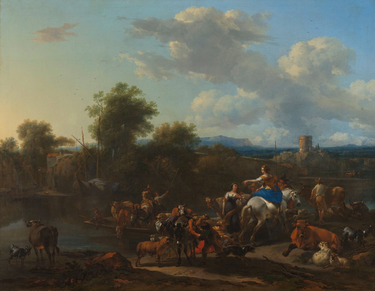 El ferry de ganado de Nicolaes Pietersz. Berchem