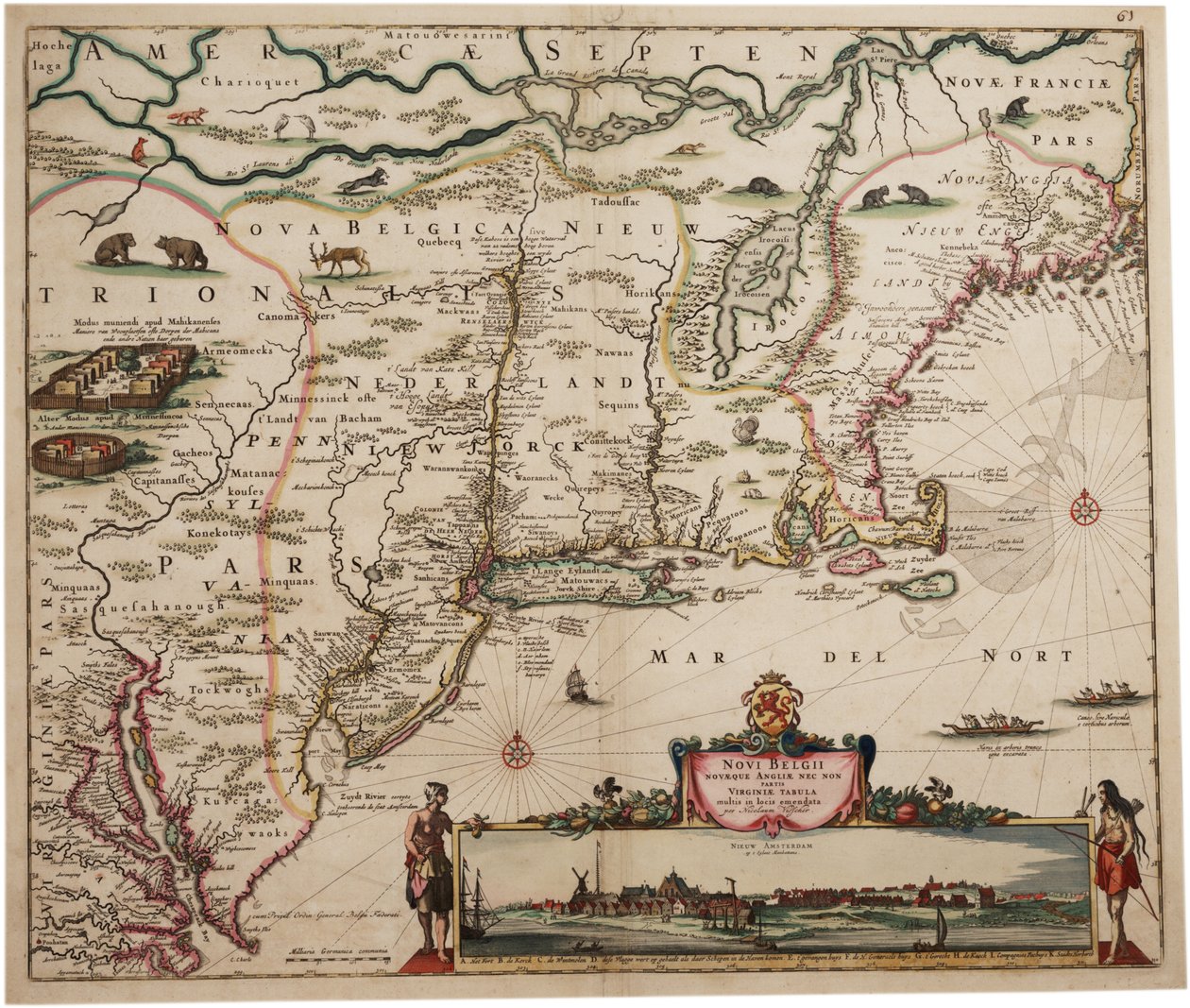 Novi Belgi Novaeque Angliae [Nueva Holanda y Nueva Inglaterra], 1682 de Nicolaes the Younger Visscher