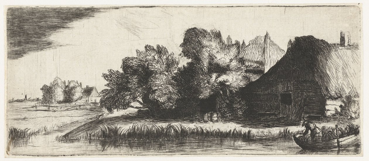 paisaje con una granja de Nicolaes Anthoni Flinck (attributed to)