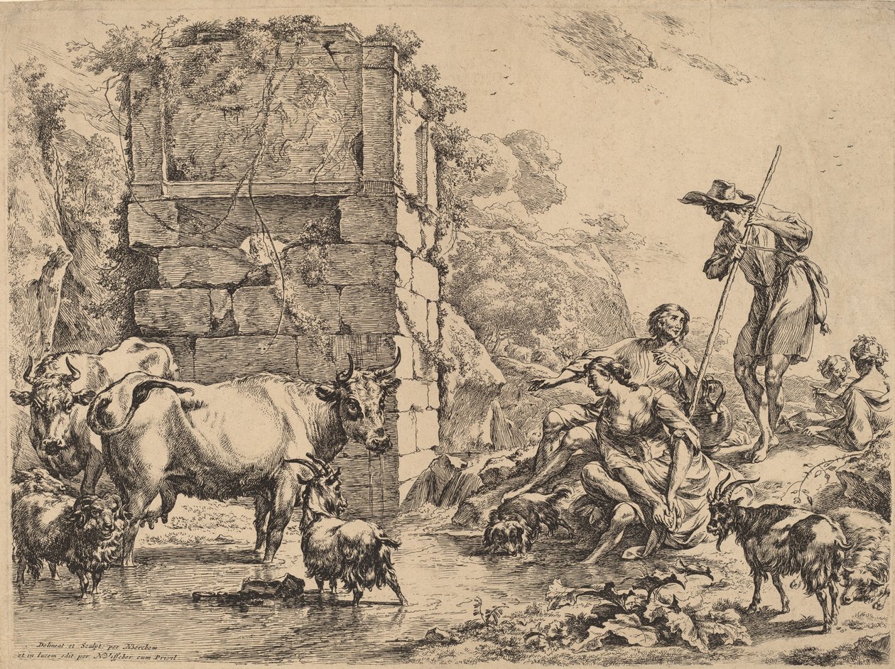 Vaca bebiendo, 1680 de Nicolaes Berchem