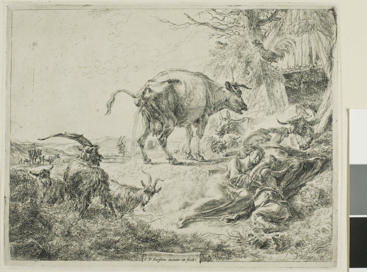 Vaca aliviándose de Nicolaes Berchem