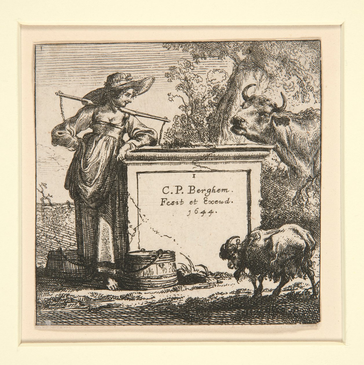 El Conjunto de las Vacas, con la Lechera de Nicolaes Berchem