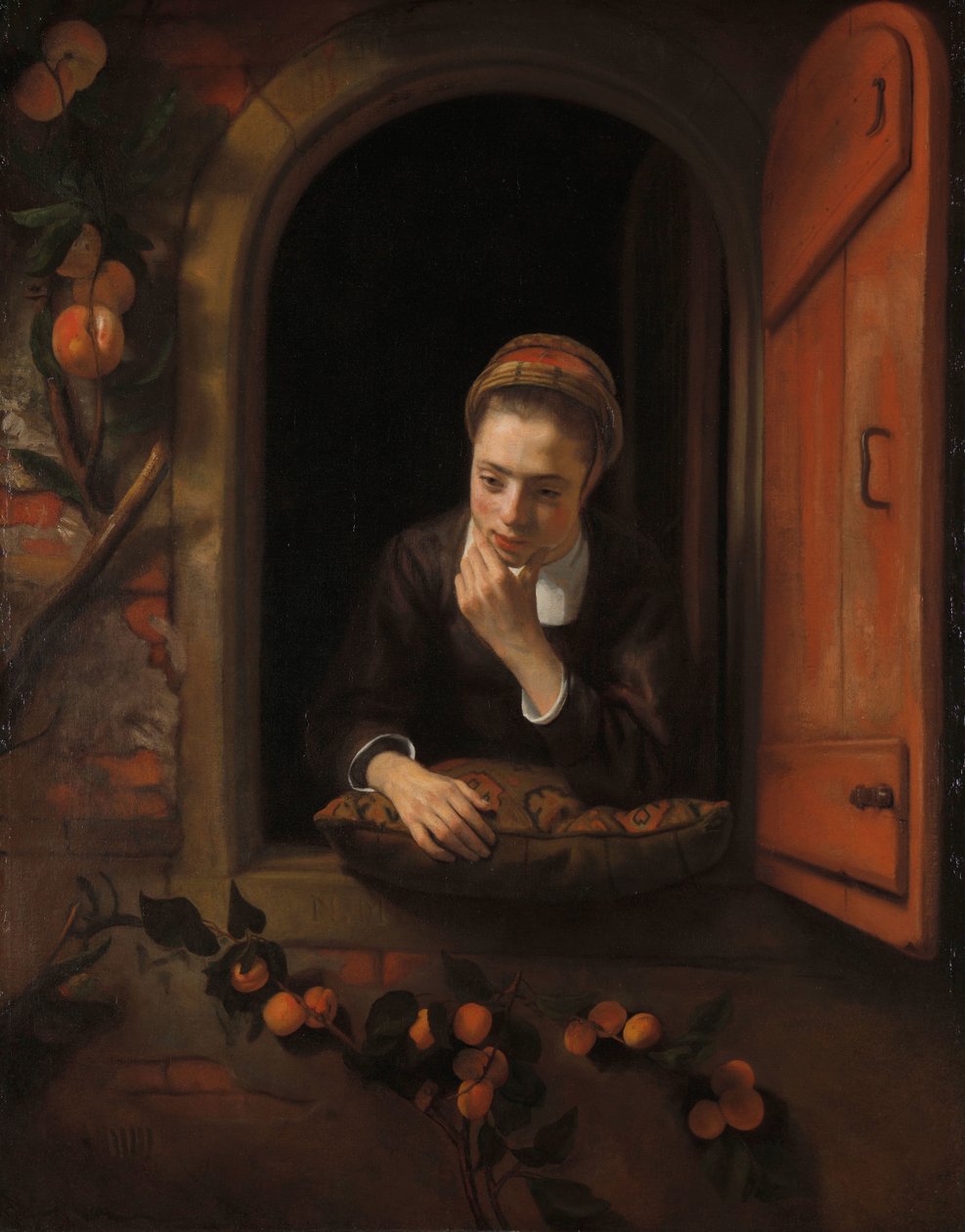 La chica de la ventana, conocida como "La soñadora". de Nicolaes Maes