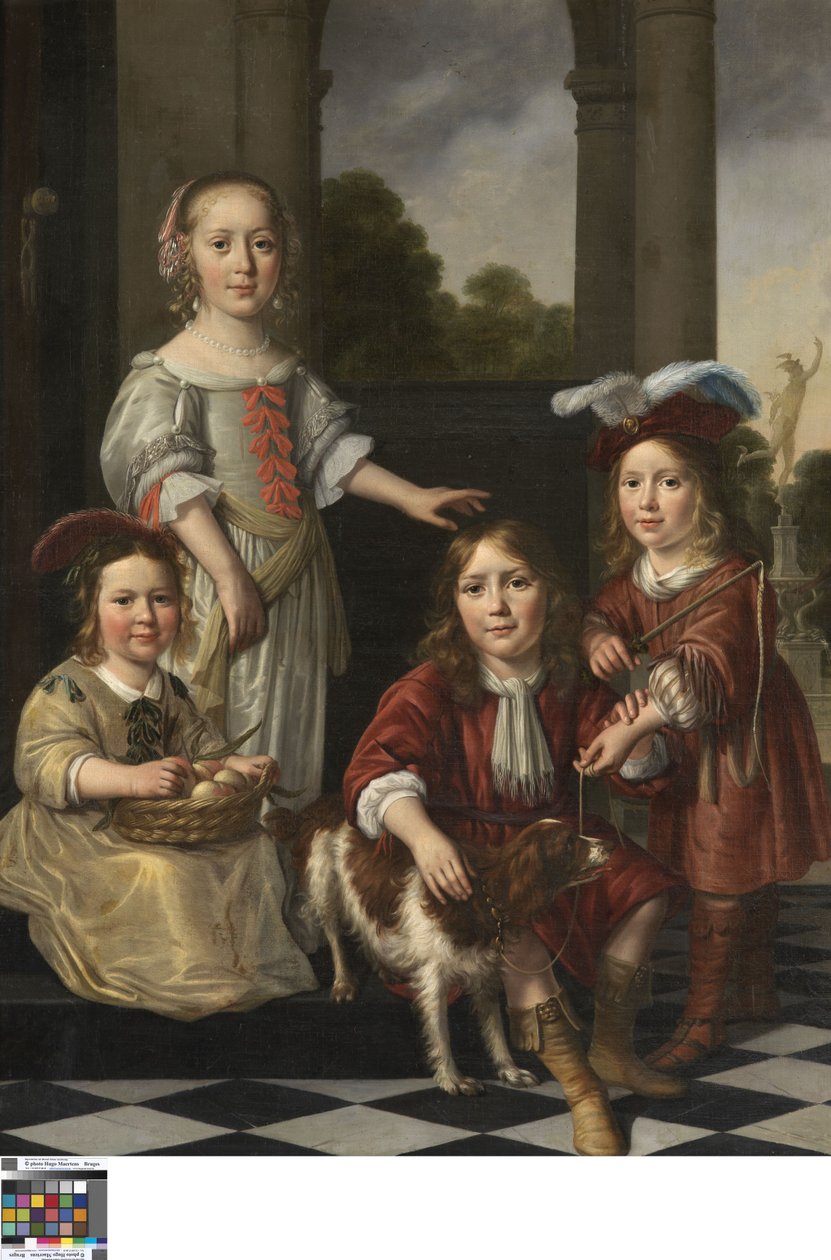 Retrato de cuatro niños de Nicolaes Maes