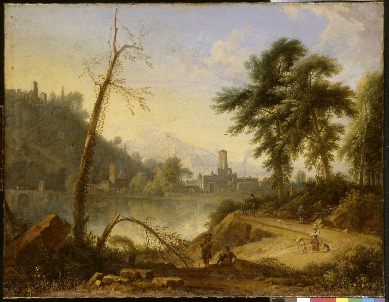 Paisaje italiano con arriero de Nicolaes Piemont