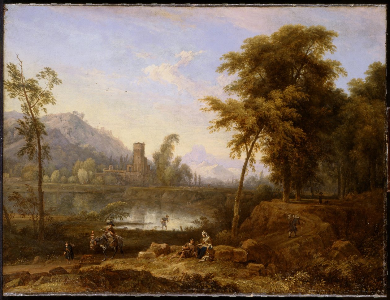 Paisaje italiano con un árbol caido de Nicolaes Piemont