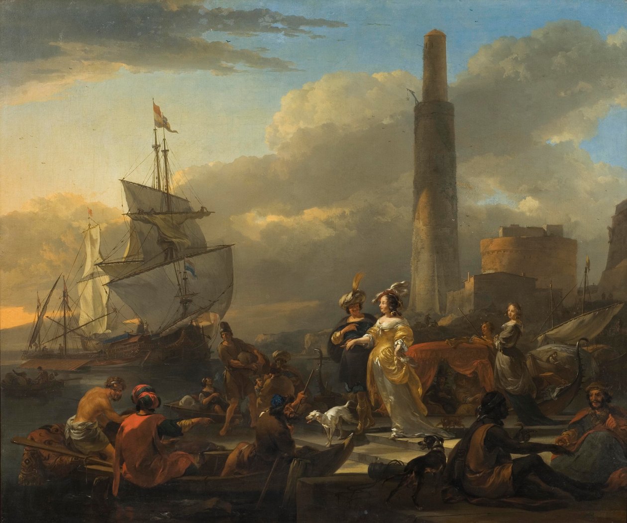 Escena de puerto, c.1665 de Nicolaes Pietersz. Berchem