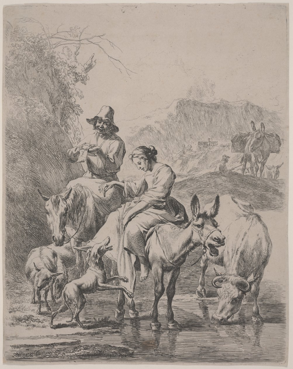 Cruce del río (Le Ruisseau Traverse) de Nicolaes Pietersz. Berchem