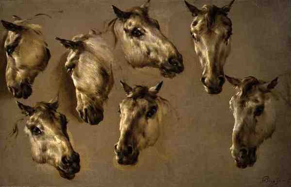 Bocetos de cabezas de caballos de Nicolaes Pietersz. Berchem